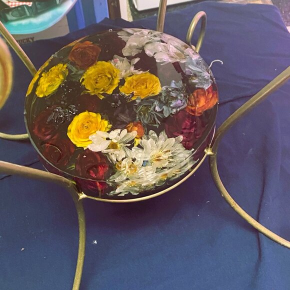 Resin Art Table - Custom Desk Decor for Home - Modern Unique Office Furniture, P - Picture 2 of 3